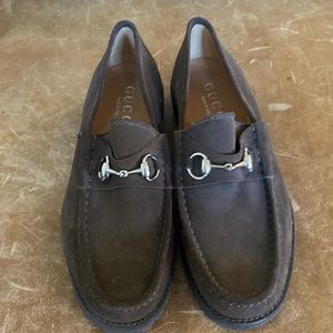 Gucci Men’s Brown Suede Loafers “Horsebit” Size 9.5